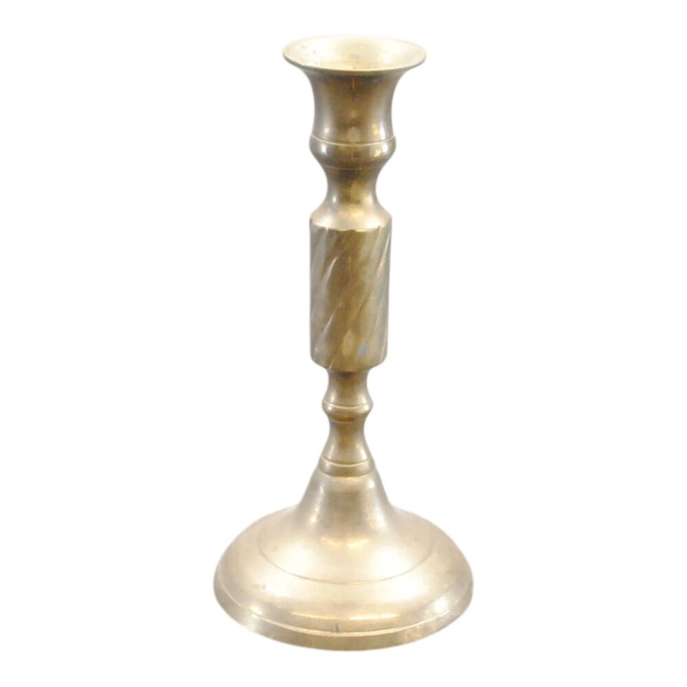 Twisted Brass Candle Sticks Holders 7 inches tall Vintage